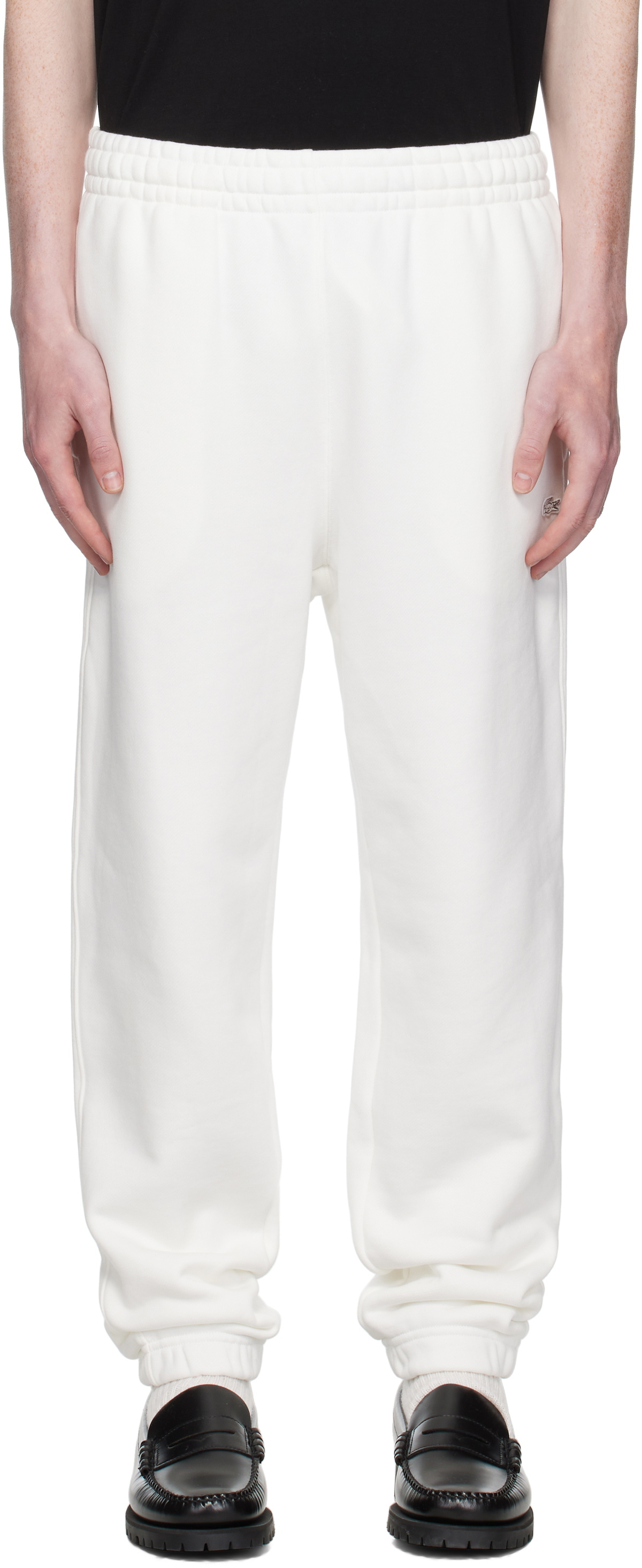 Lacoste White Fleece Sweatpants