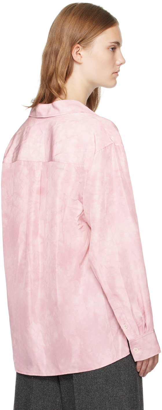 UMBER POSTPAST Pink Natural Coccus Dyed Silk Detachable Collar Shirt