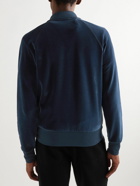 TOM FORD - Cotton-Blend Velour Track Jacket - Blue