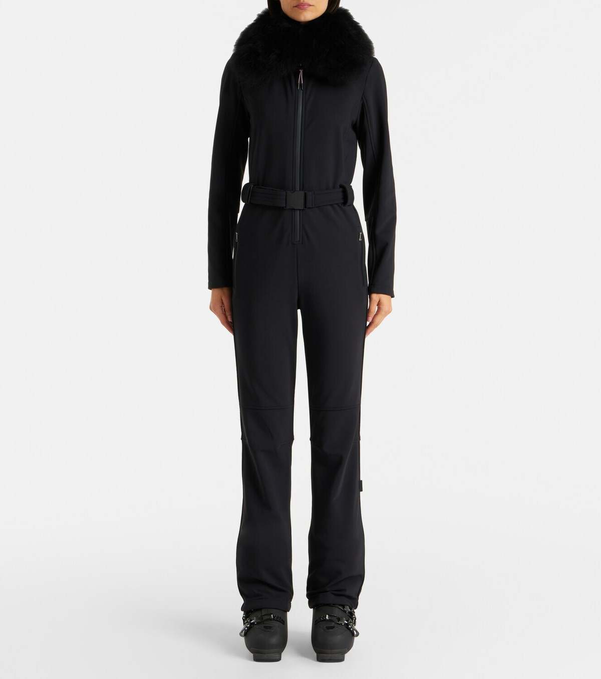 Yves Salomon Shearling-trimmed belted ski suit