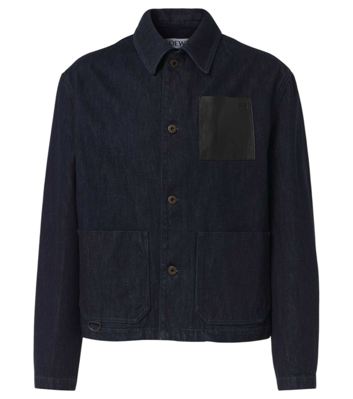 Photo: Loewe Leather-trimmed denim jacket