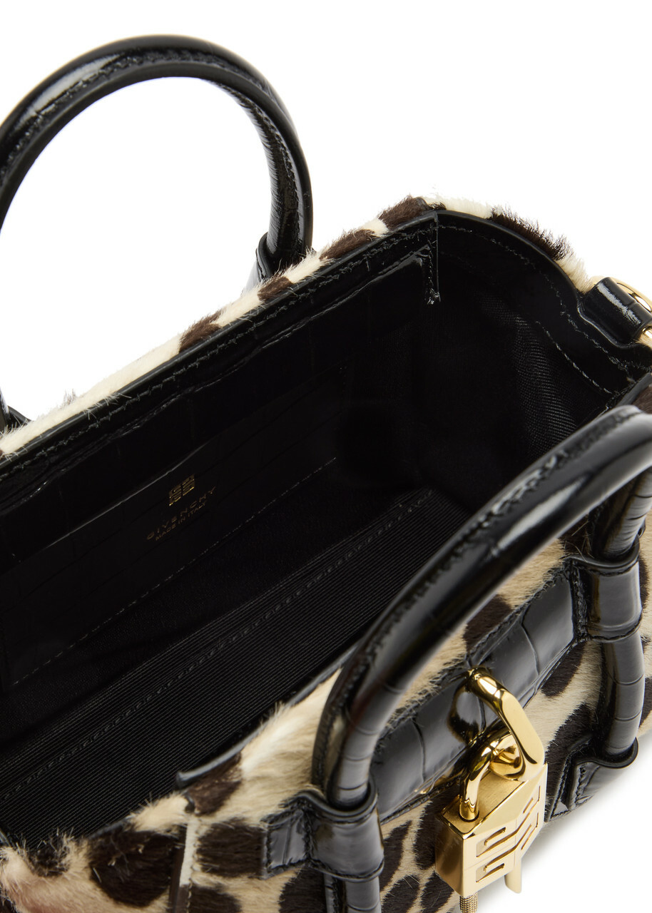 Givenchy Antigona Lock Toy Leopard Calf-hair top Handle bag