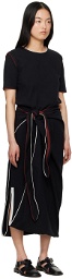 LEMAIRE Black Wrap Midi Dress