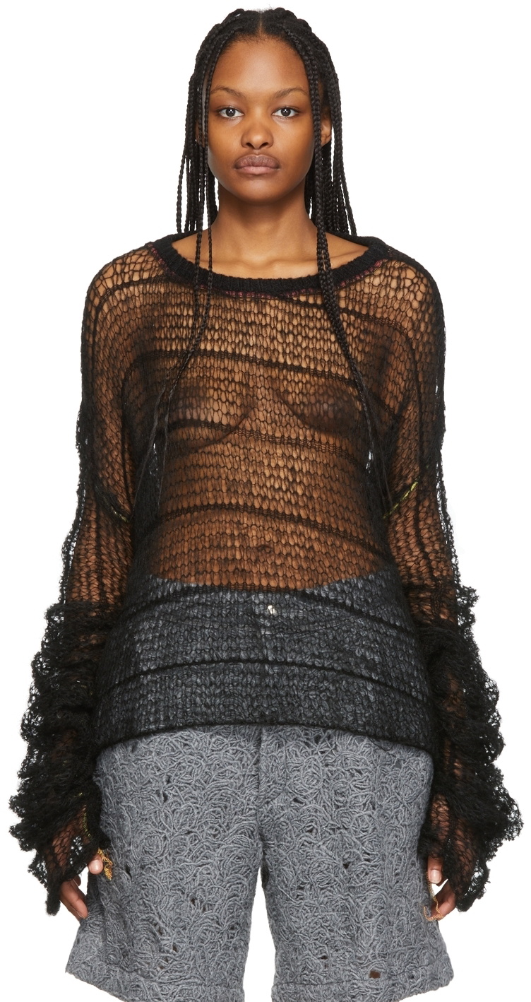 VITELLI Black Bat Wing Sweater