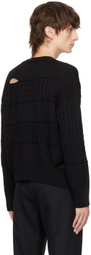 The World Is Your Oyster Black Distressed Sweater
