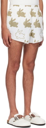 JW Anderson White & Khaki All Over Bunny Shorts