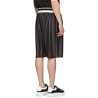 Dolce and Gabbana Black and White Striped DG Basketball Shorts