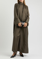 Rohe Scarf-effect Silk-satin Maxi Dress Brown