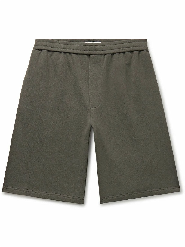 Photo: The Row - Eston Wide-Leg Cotton-Jersey Shorts - Gray