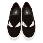 Fendi Black Bag Bugs Slip-On Sneakers