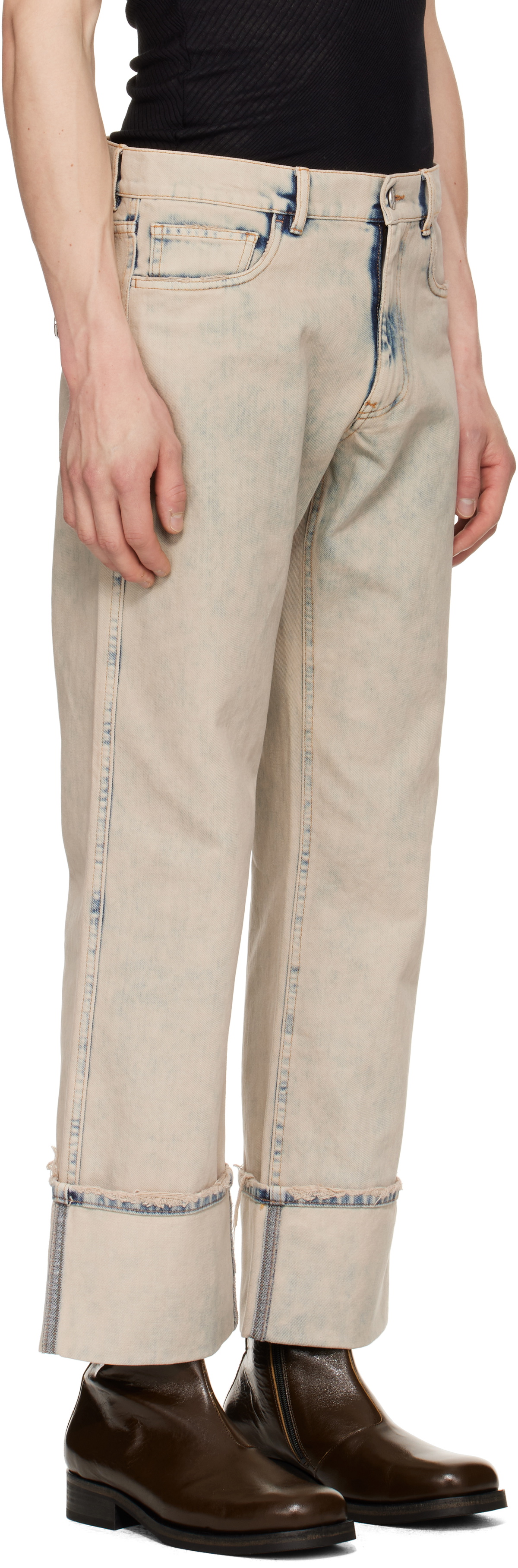 Coperni Beige & Blue Boyfriend Jeans