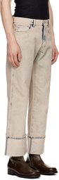 Coperni Beige & Blue Boyfriend Jeans