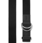Bottega Veneta - 4cm Black Canvas and Leather Belt - Black