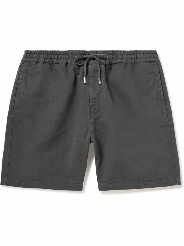 Photo: Mr P. - Straight-Leg Cotton and Linen-Blend Drawstring Shorts - Gray
