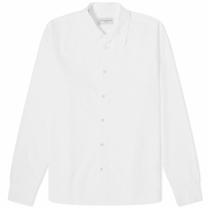 Photo: Officine Generale Men's Officine Générale Dustin Poplin Shirt in White