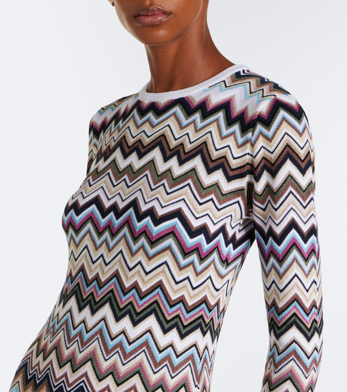 Missoni Zigzag knitted wool-blend midi dress