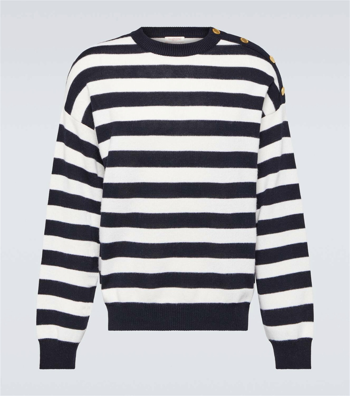 Valentino Striped cotton and wool sweater