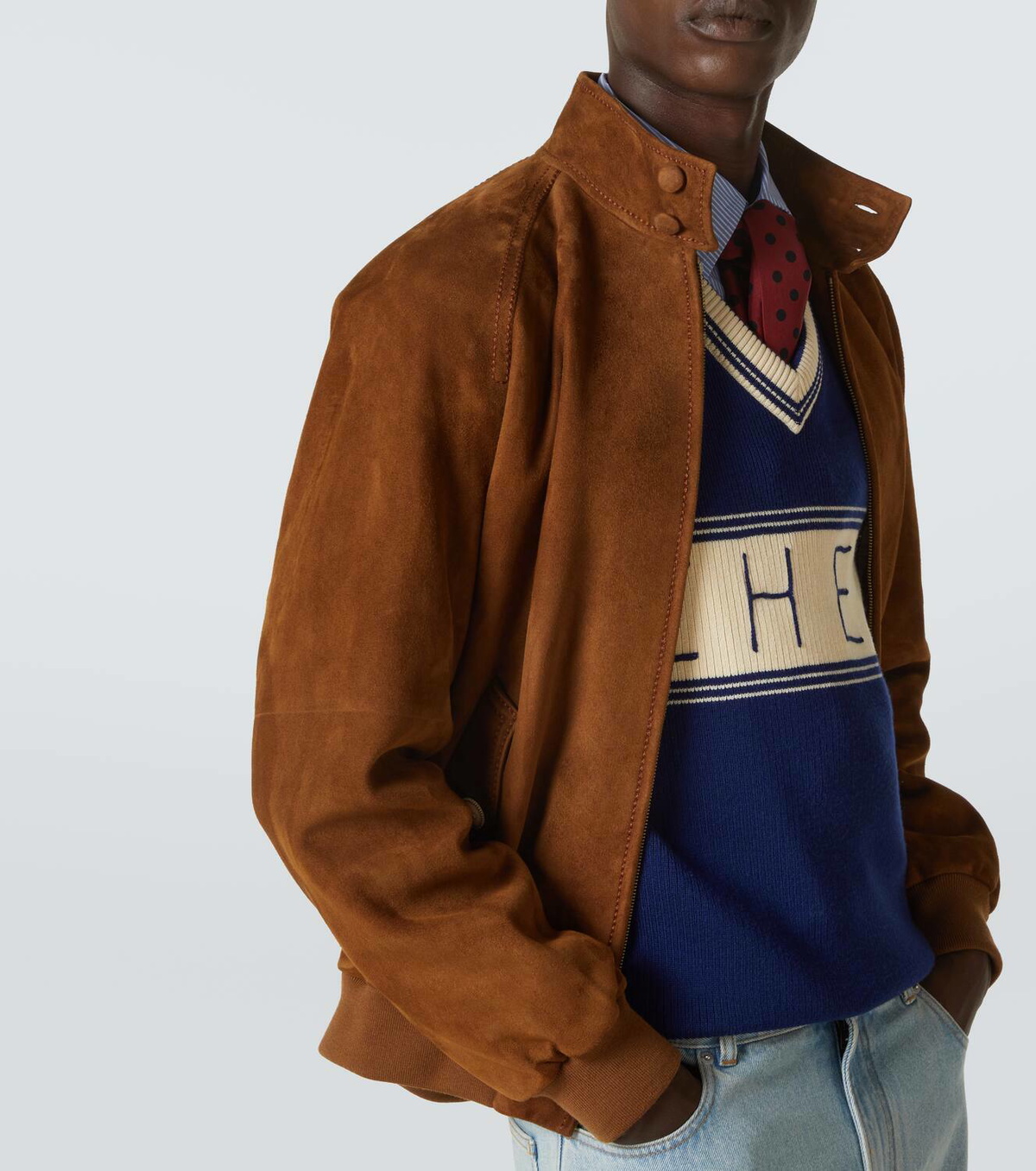 Valentino Suede bomber jacket
