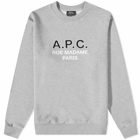 A.P.C. Men's Madame Logo Crew Sweat in Heathered Grey