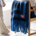 Bongusta Weekend Plaid Blanket in Raven/Dazzling Blue 