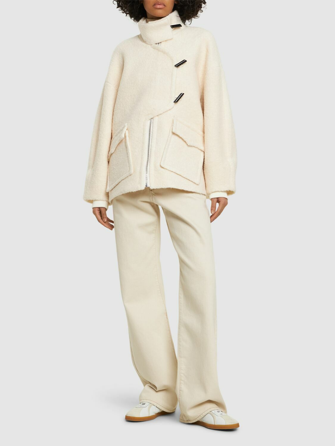 ジャケット・アウター ganni boucle wool jacket Ganni Boucle Wool Drop Shoulder Jacket - Egret | Garmentory