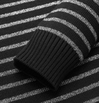 SAINT LAURENT - Metallic Striped Knitted Sweater - Black
