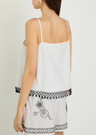 Bode Rosebloom Bead-embellished Cotton and Silk-blend Tank White
