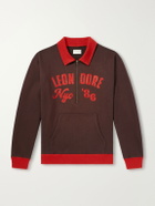 Aimé Leon Dore - Tour Logo-Embroidered Cotton-Jersey Half-Zip Sweater - Brown