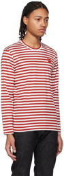 COMME des GARÇONS PLAY Red & White Heart Long Sleeve T-Shirt