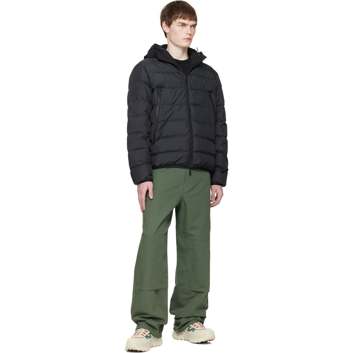 Moncler Black Vega Hooded Short Down Jacket