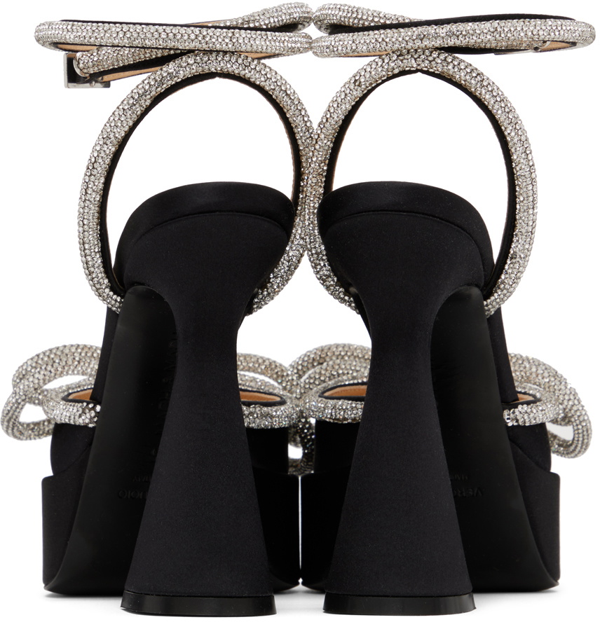 MACH & MACH Black Double Bow 140 Platform Heels MACH & MACH