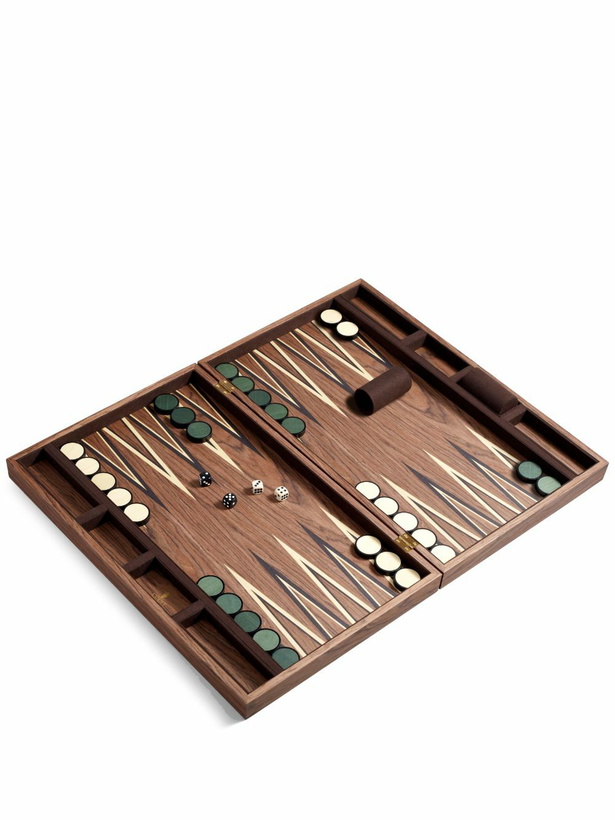 Photo: L'Objet Brown Matis Wood Backgammon Set