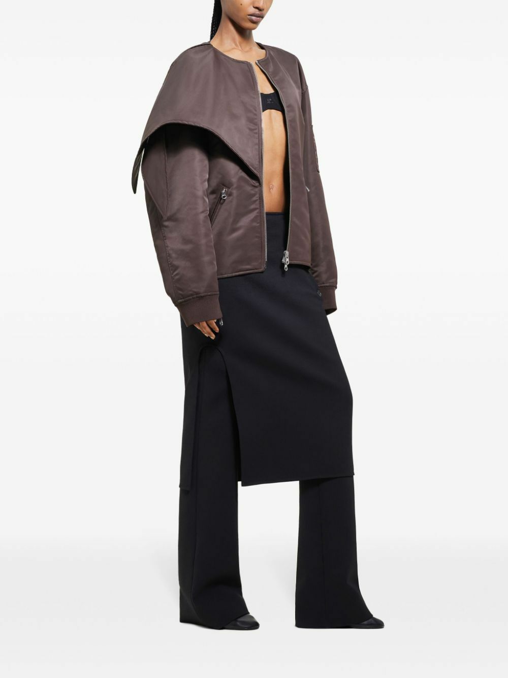 ジャケット COURREGES BOW NECK BOMBER JACKET Brown Bow Collar Bomber Jacket by Courrèges on Sale