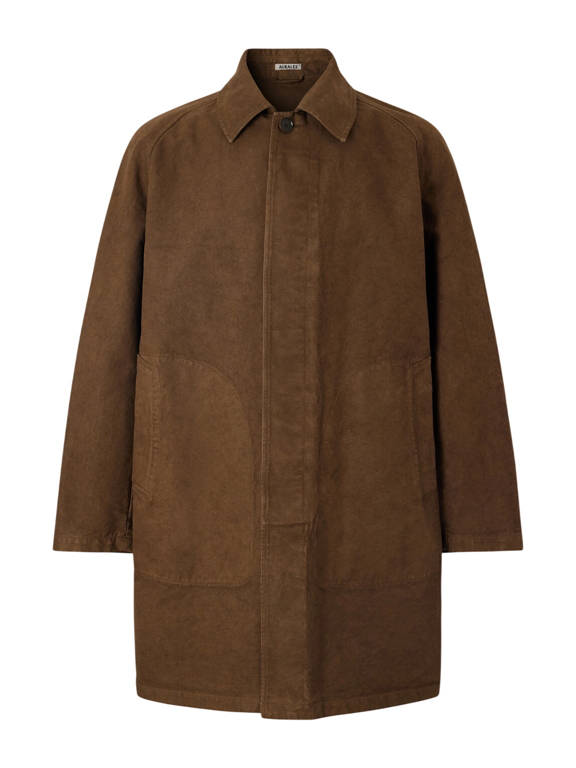AURALEE Reversible Black and Grey Wool and Cashmere Laminate Coat