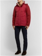 Loro Piana - Storm System Quilted Baby Cashmere and Shell Hooded Jacket - Burgundy