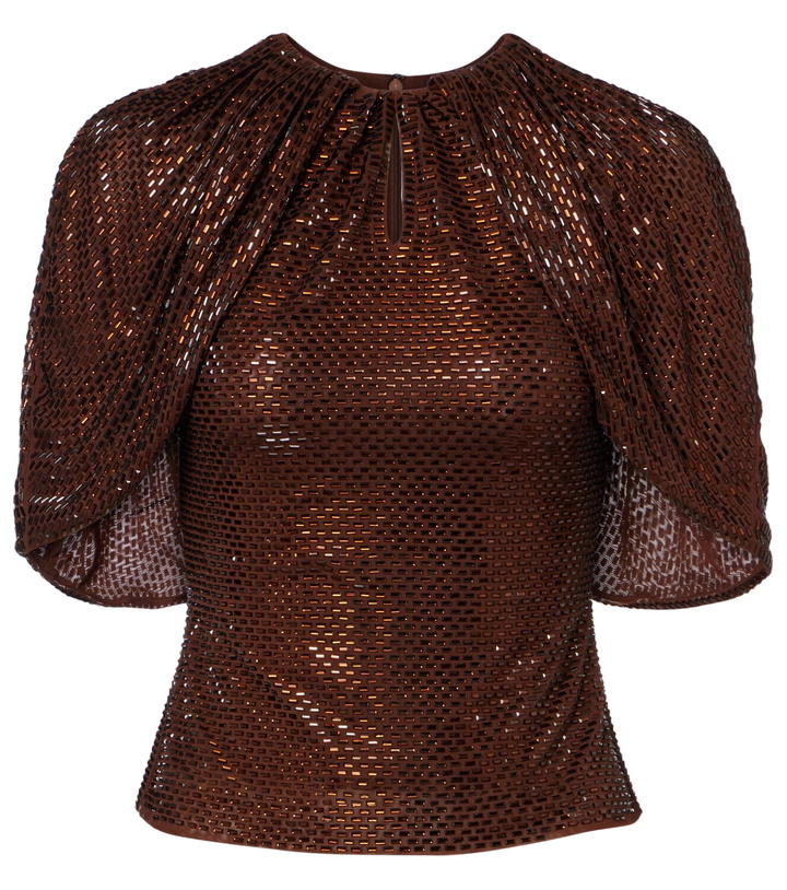Photo: Self-Portrait Embellished mesh top