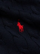 Polo Ralph Lauren - Slim-Fit Logo-Embroidered Cable-Knit Cotton Sweater Vest - Blue