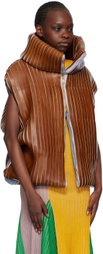 Stanley Raffington SSENSE Exclusive Brown & Blue Leather Vest