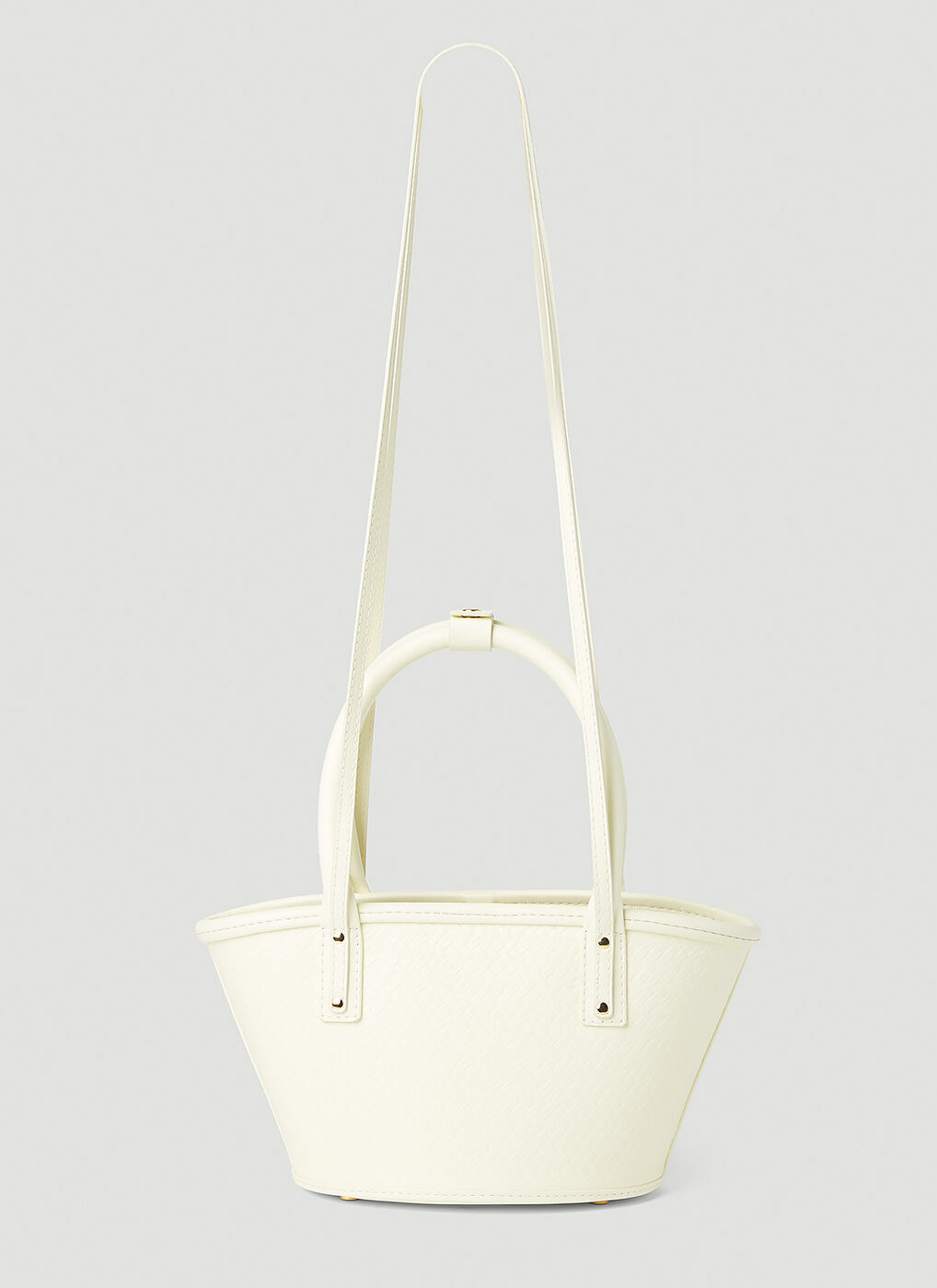 関税送料込 JACQUEMUS Le Petit Panier レザー トートバッグ Jacquemus - Le Petit Panier Tote Bag in White Jacquemus