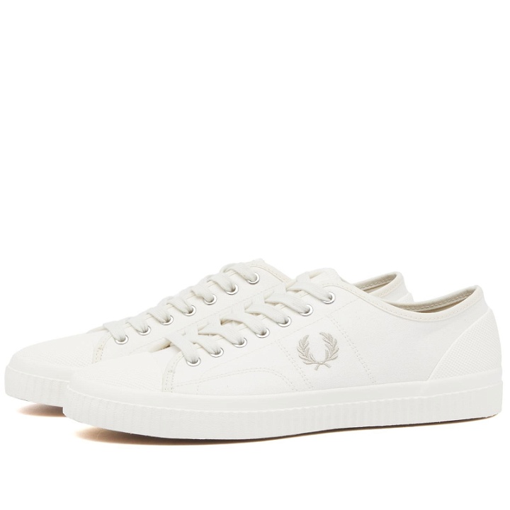 Photo: Fred Perry Men's Hughes Low Canvas Sneakers in Light Ecru