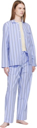 Tekla Blue & White Poplin Pyjama Pants