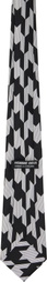 Comme des Garçons Homme Deux Black & White Silk Geometric Pattern Tie