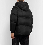 Valentino - Printed Quilted Silk Hooded Down Jacket - Black