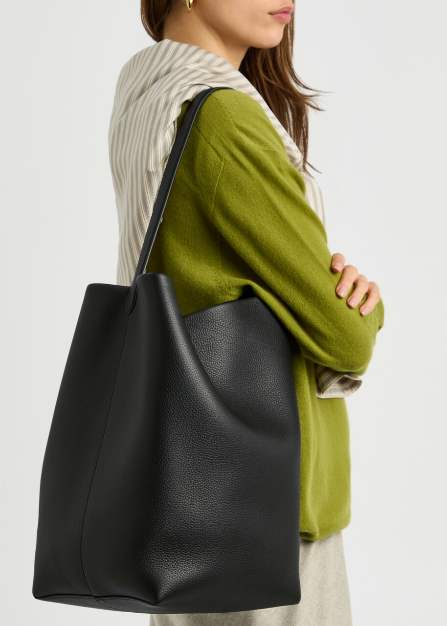 The Row Park Large Leather Tote - Black - One Size