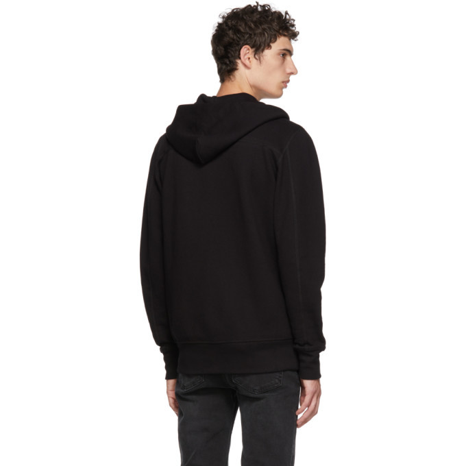 John Elliott Black Dual Flash Zip-Up Hoodie John Elliott