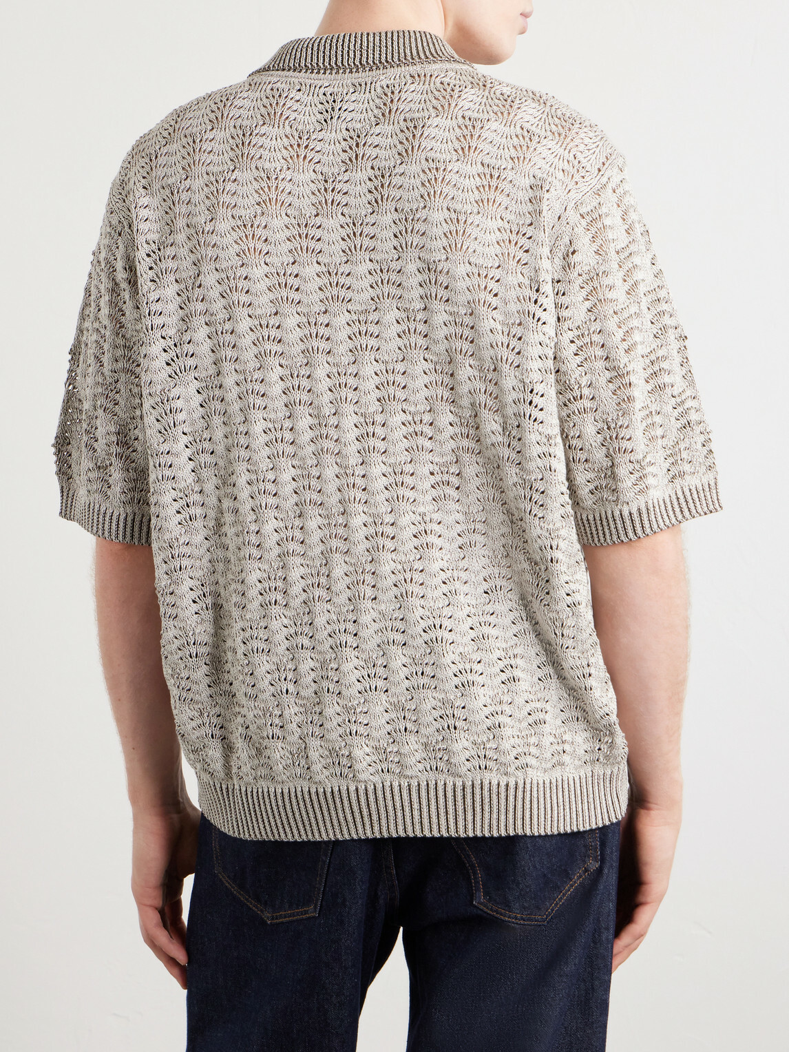 Corridor - Open-Knit Pima Cotton Polo Shirt - Gray