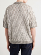 Corridor - Open-Knit Pima Cotton Polo Shirt - Gray