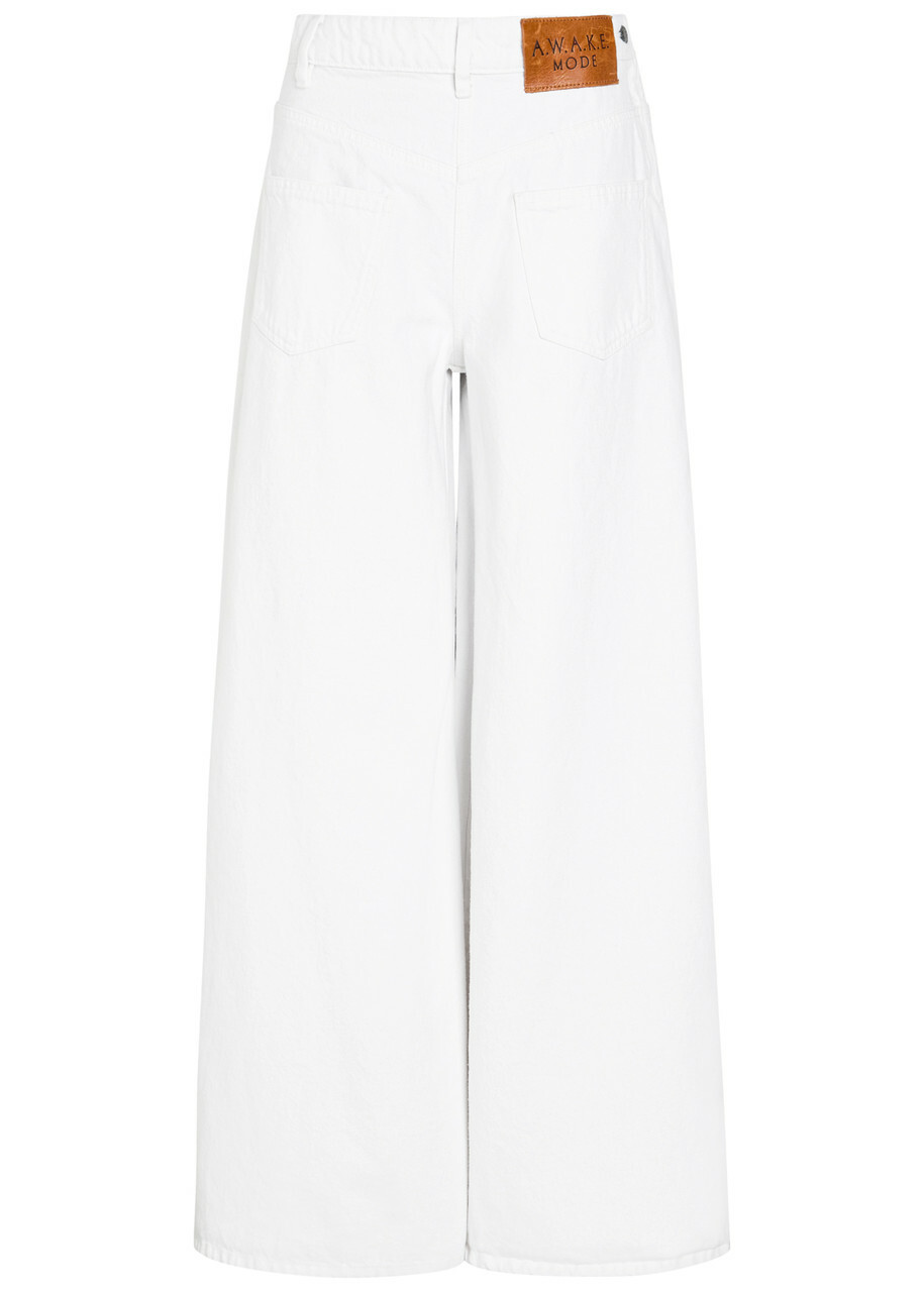 A.W.A.K.E Mode Mirrored Effect Wide-leg Denim Jeans White