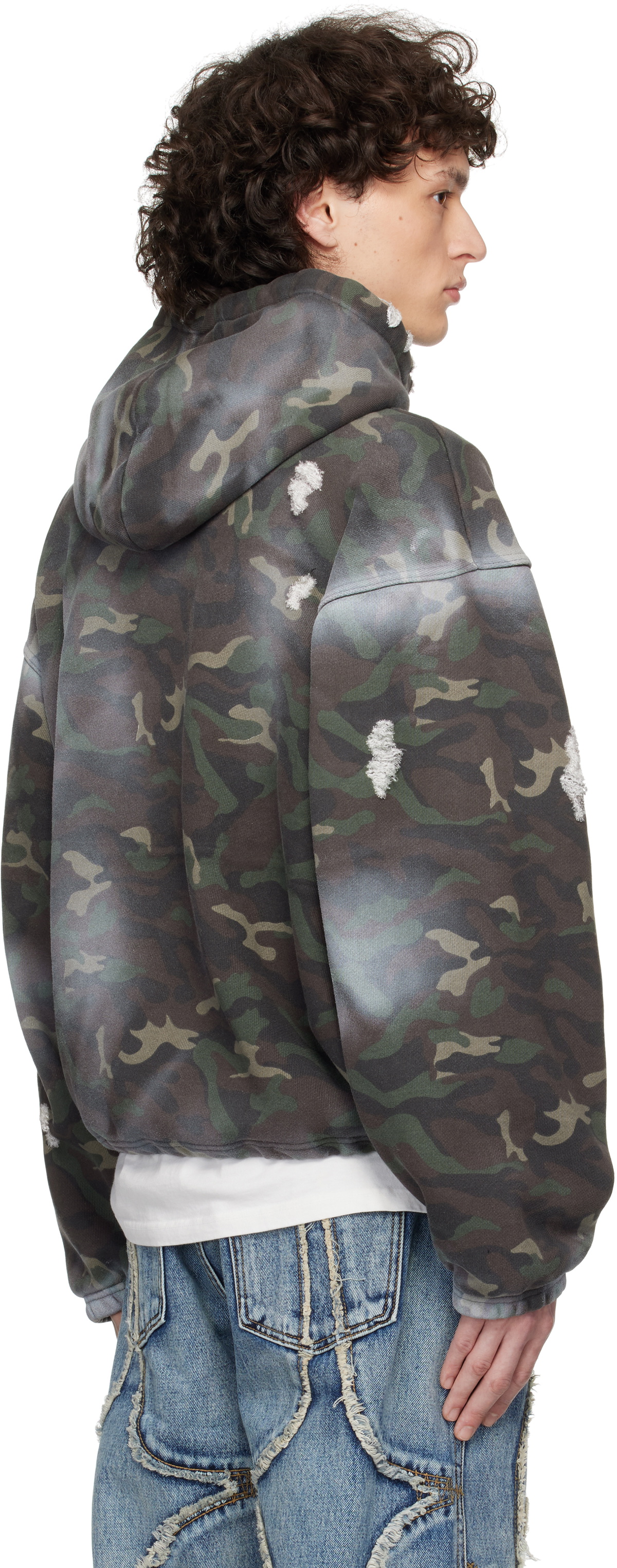 Thug Club Khaki Sprayed Camoflage Rock Hoodie Thug Club
