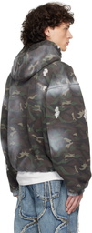 Thug Club Khaki Sprayed Camoflage Rock Hoodie